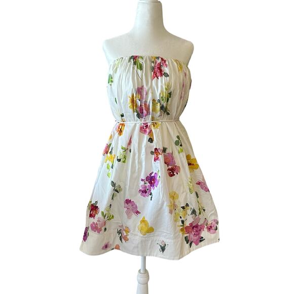 AJE Ayla Strapless Mini Dress – Floral Garden Party Chic Size 6 US/ 10 AU UK - Picture 4 of 12